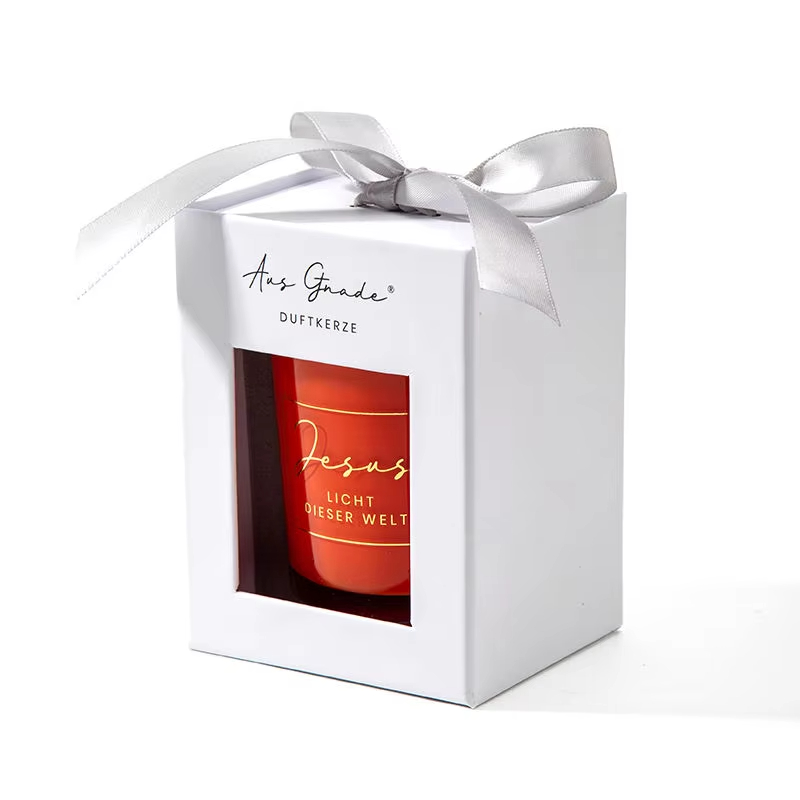 Aikun Custom Private Label Glass Jars Soy Wax Aromatic Candles With Lid and Boxes Packaging
