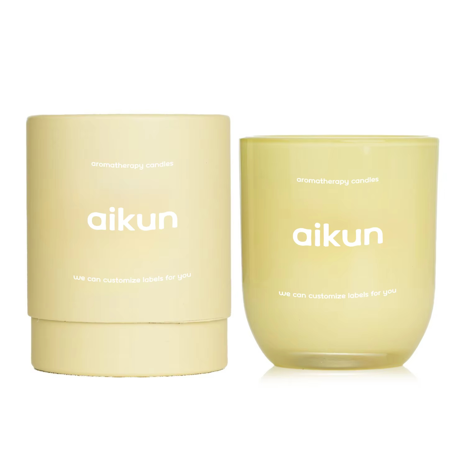 AIKUN Custom OEM Luxury Essential Oil Aromatherapy Candle Luxury Personalized Private Label Soy Wax Glass Scented Candles