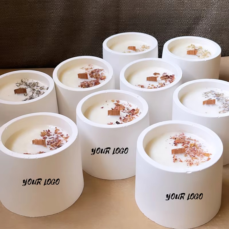 Luxury Private Label Custom Aromatherapy Aroma Ceramics Jar Scented Candles with Lid
