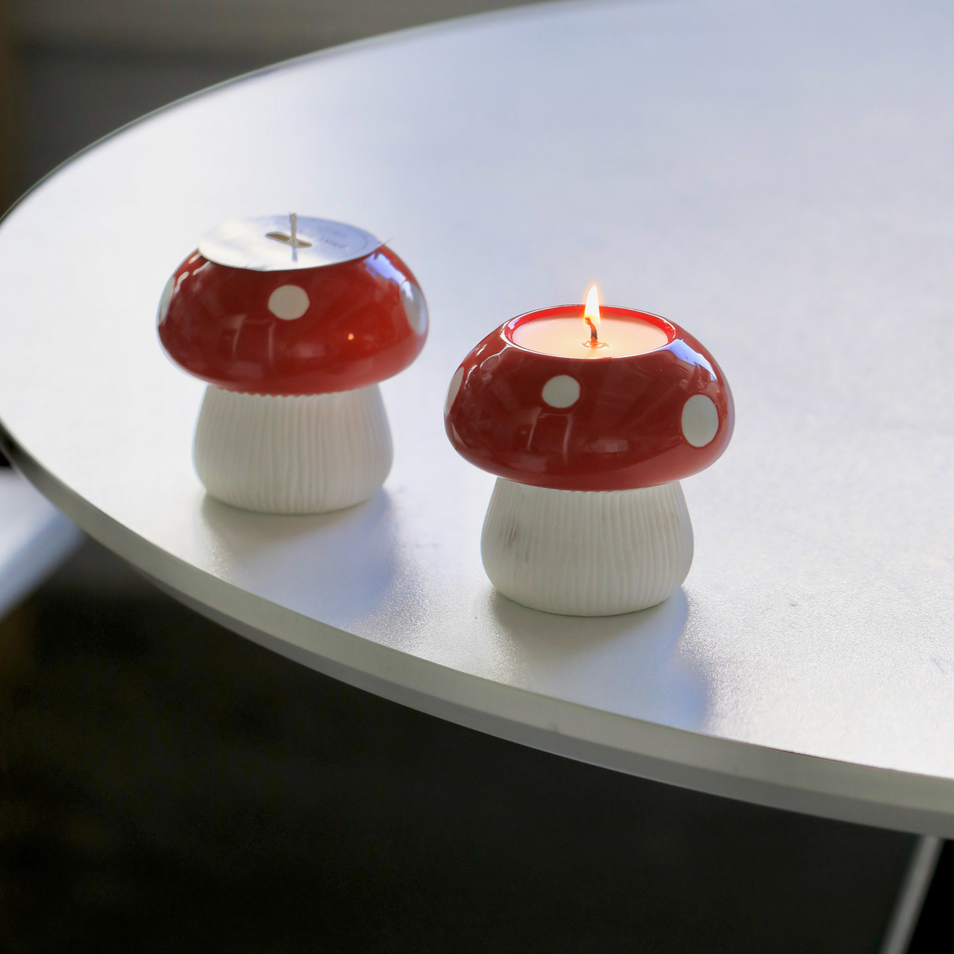 Ceramic Mushrooms Soy Wax Plant Essential Oils Handmade Home Atmosphere Ornaments Scented Candles