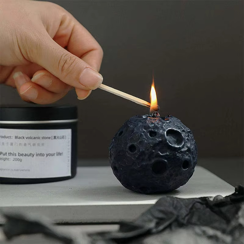 Moon Shape Soy Wax Candles Photography Props Decoration Aromatherapy Black and White Scented Candle
