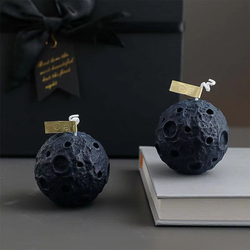 Moon Shape Soy Wax Candles Photography Props Decoration Aromatherapy Black and White Scented Candle