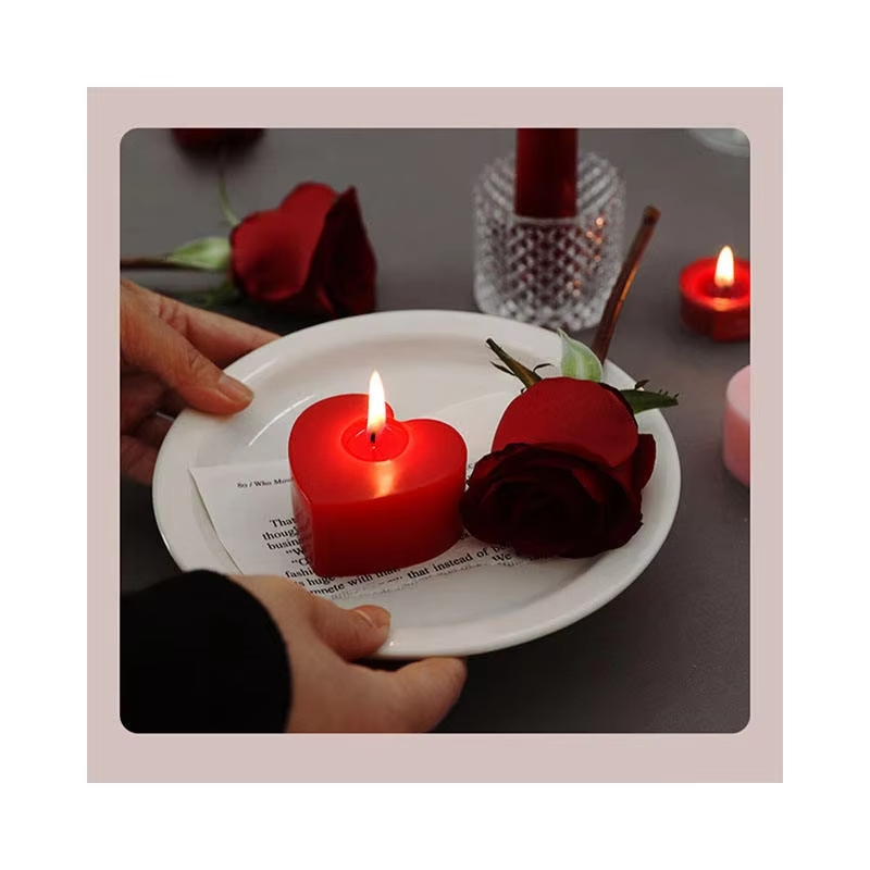 Smokeless Romantic Heart Shaped Scented Candle Gift Set Valentine\'s Day Aromatherapy Soy Wax Wedding Candles