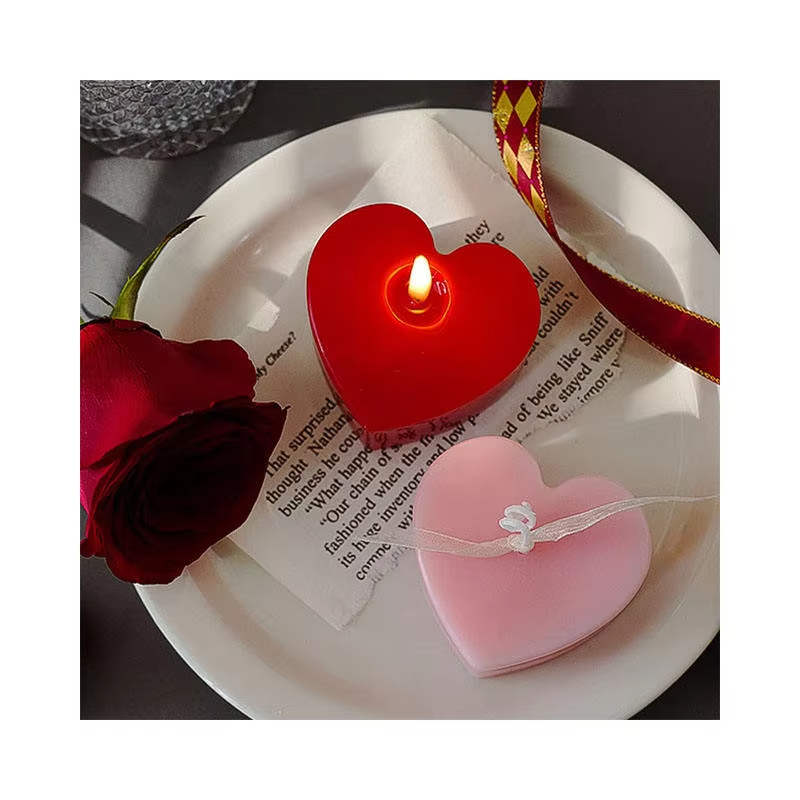 Smokeless Romantic Heart Shaped Scented Candle Gift Set Valentine\'s Day Aromatherapy Soy Wax Wedding Candles