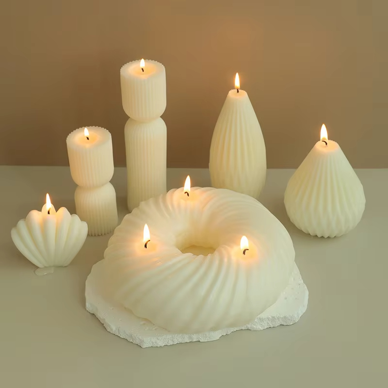 Ins Luxury Modern Home Decor Art Geometric Fragrance Candles Soy Wax Perfume Scented Striped Candles