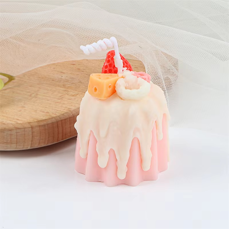 Creative Private Label Handmade Pudding Cake Scented Soy Wax Candles Home Wedding Decorative Fragrance Aromatherapy Candle