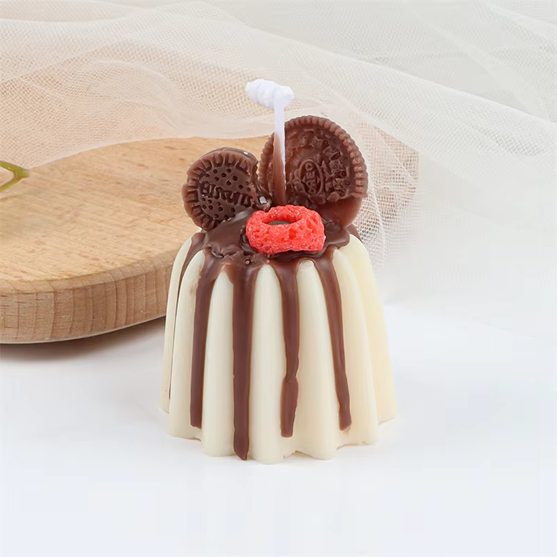Creative Private Label Handmade Pudding Cake Scented Soy Wax Candles Home Wedding Decorative Fragrance Aromatherapy Candle