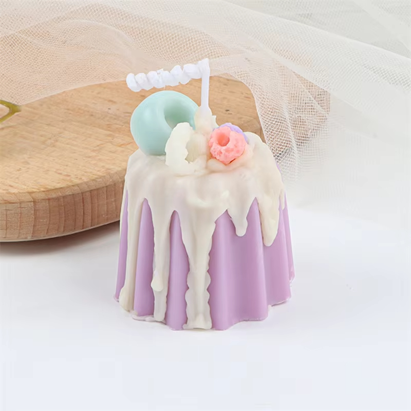 Creative Private Label Handmade Pudding Cake Scented Soy Wax Candles Home Wedding Decorative Fragrance Aromatherapy Candle