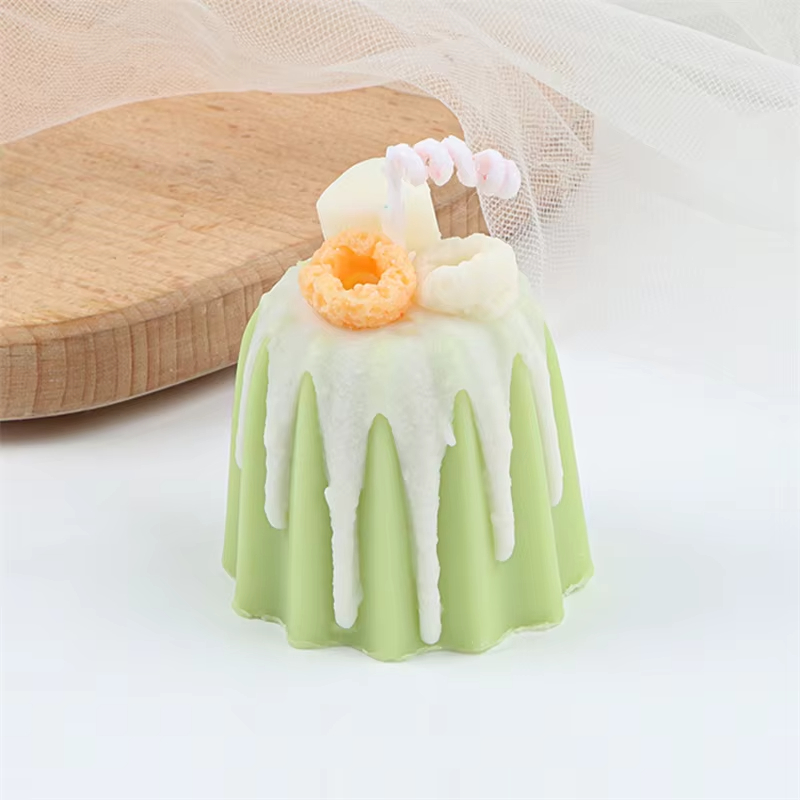 Creative Private Label Handmade Pudding Cake Scented Soy Wax Candles Home Wedding Decorative Fragrance Aromatherapy Candle