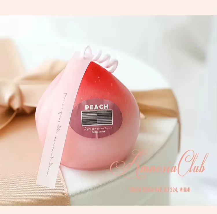 Aikun Wholesale Fruity Flavor Peach-Shape Handmade Candle Aromatherapy 100% Natural Soy Wax Candle