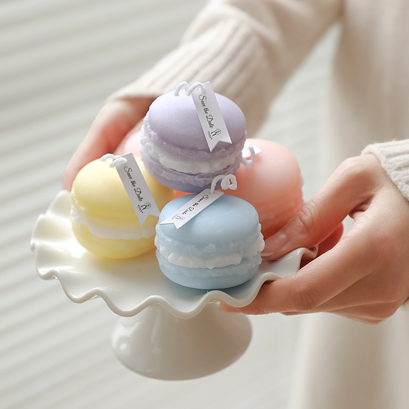 Creative Macaroon Biscuits Aromatherapy Candle Home Decor Scented Candle DIY Photo Props