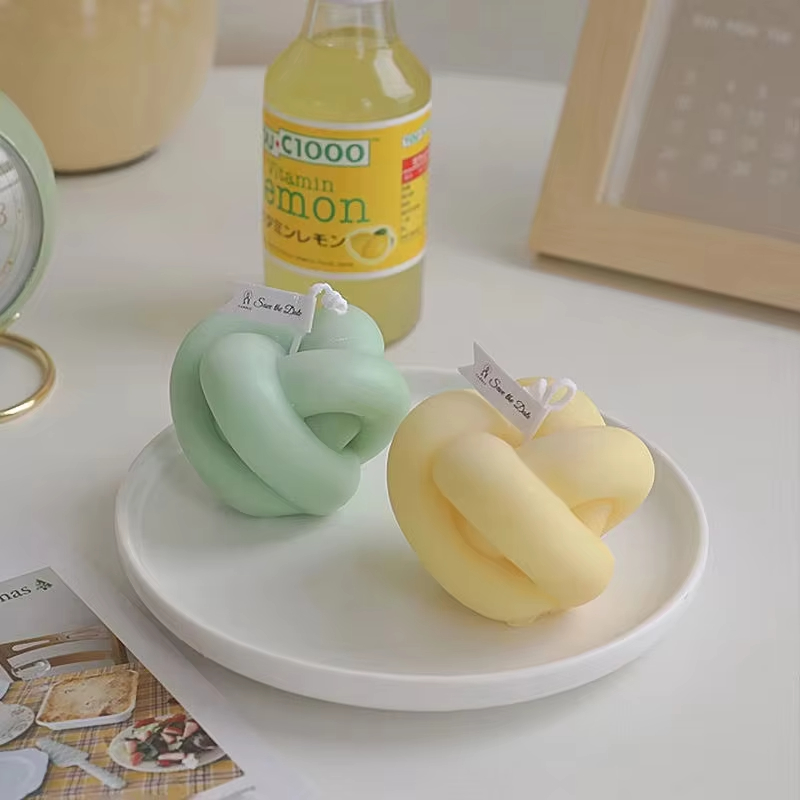 AIKUN Wholesale Creative Cute Twisted Ball Knot Candles Relieve Stress Smokeless Fragrance Decorative Candle