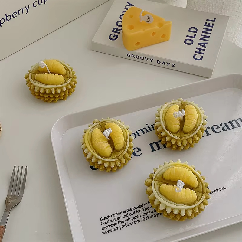 Luxury Private Label Durian Multi Relaxing Soy Wax Scented Candles for Home Decorative Photo Props