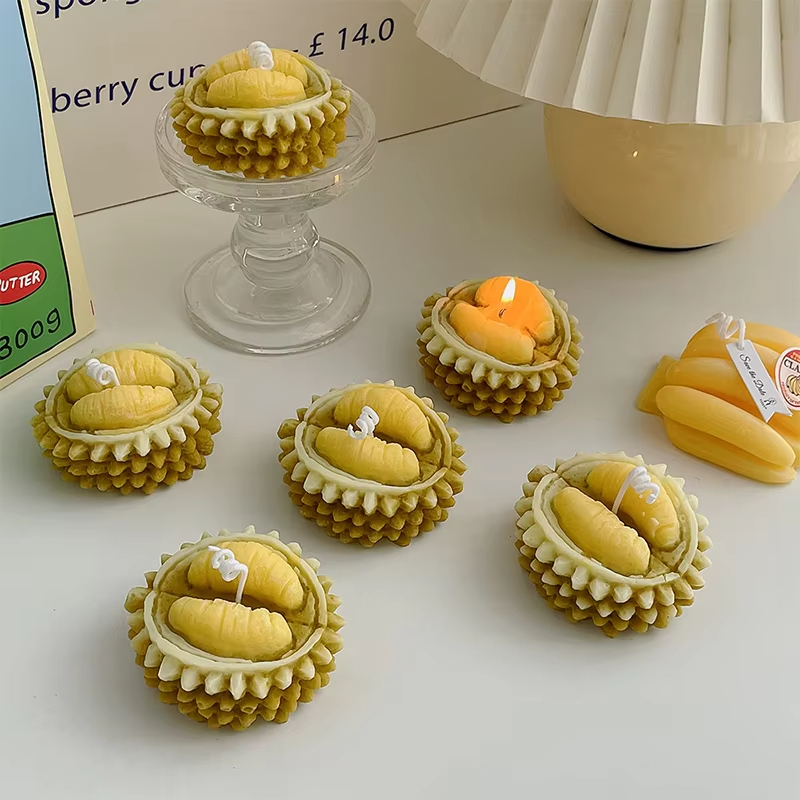 Luxury Private Label Durian Multi Relaxing Soy Wax Scented Candles for Home Decorative Photo Props
