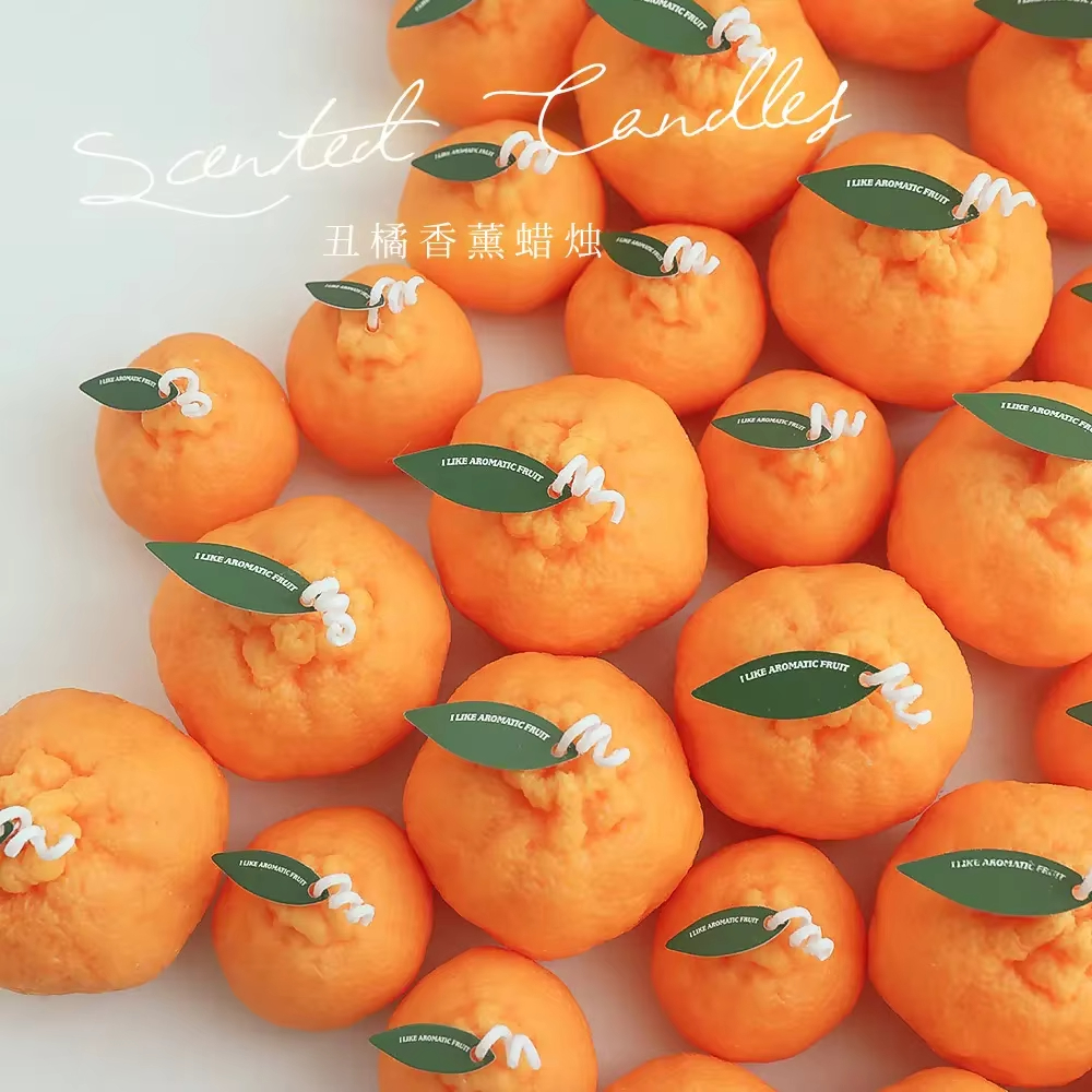 Ugly Orange Scented Candles Home Decoration Accessories Modern Decor Fruits Fragrant Candles Birthday Gifts
