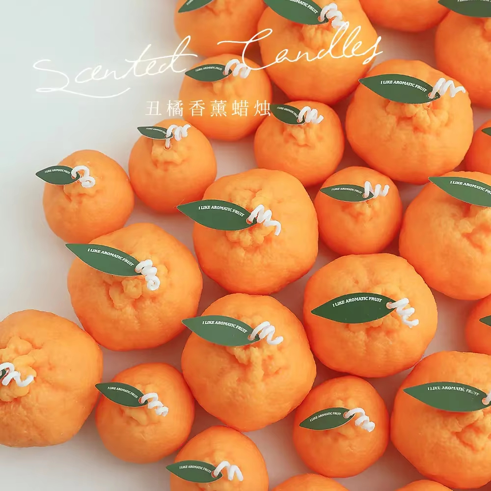 Ugly Orange Scented Candles Home Decoration Accessories Modern Decor Fruits Fragrant Candles Birthday Gifts