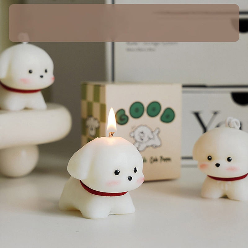 AIKUN Lovely Creative Handmade Home Fragrance Scented Candle Puppy Shape Wax Fragrance Cute Hand Gift Candle