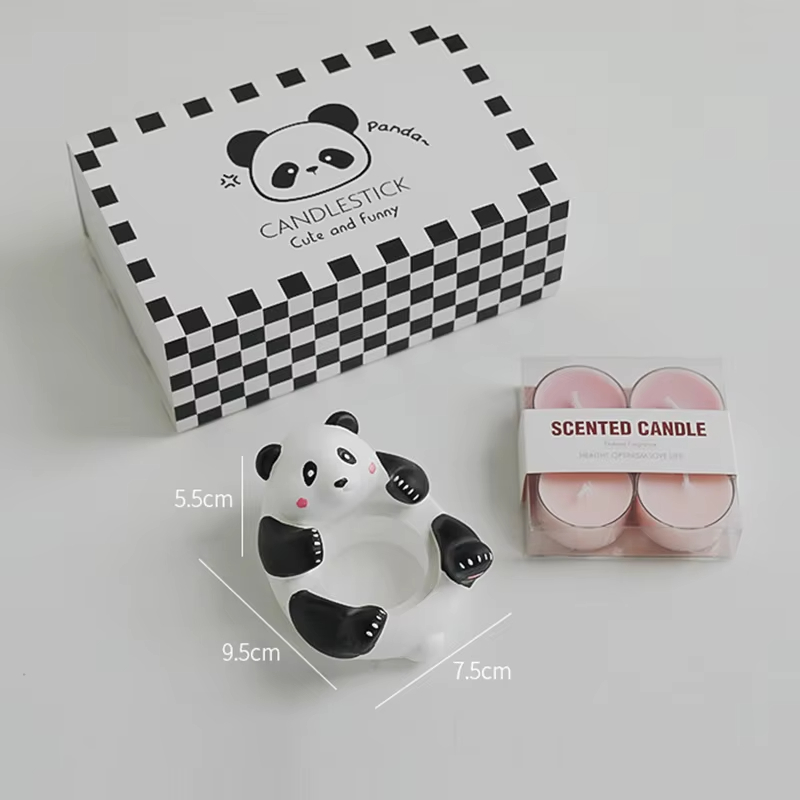 AIKUN Panda Gypsum Aromatherapy Candlestick Luxury Scented Candles Handmade Soy Oil Wax Burner Tea Candle Holder Gifts Party