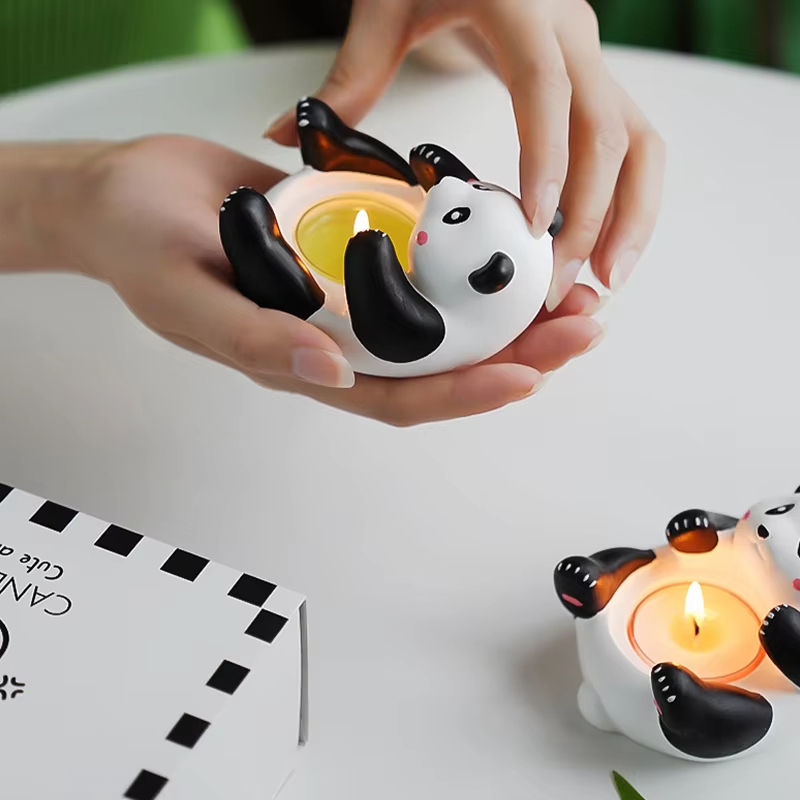 AIKUN Panda Gypsum Aromatherapy Candlestick Luxury Scented Candles Handmade Soy Oil Wax Burner Tea Candle Holder Gifts Party