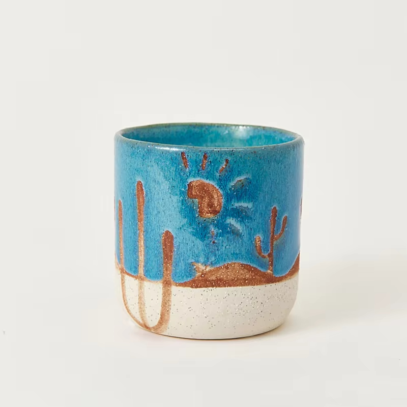 AIKUN Handmade Under Glaze Color Ceramic Candle Cup High Quality Aromatherapy Candle Cup Household Decoration Candle Holder