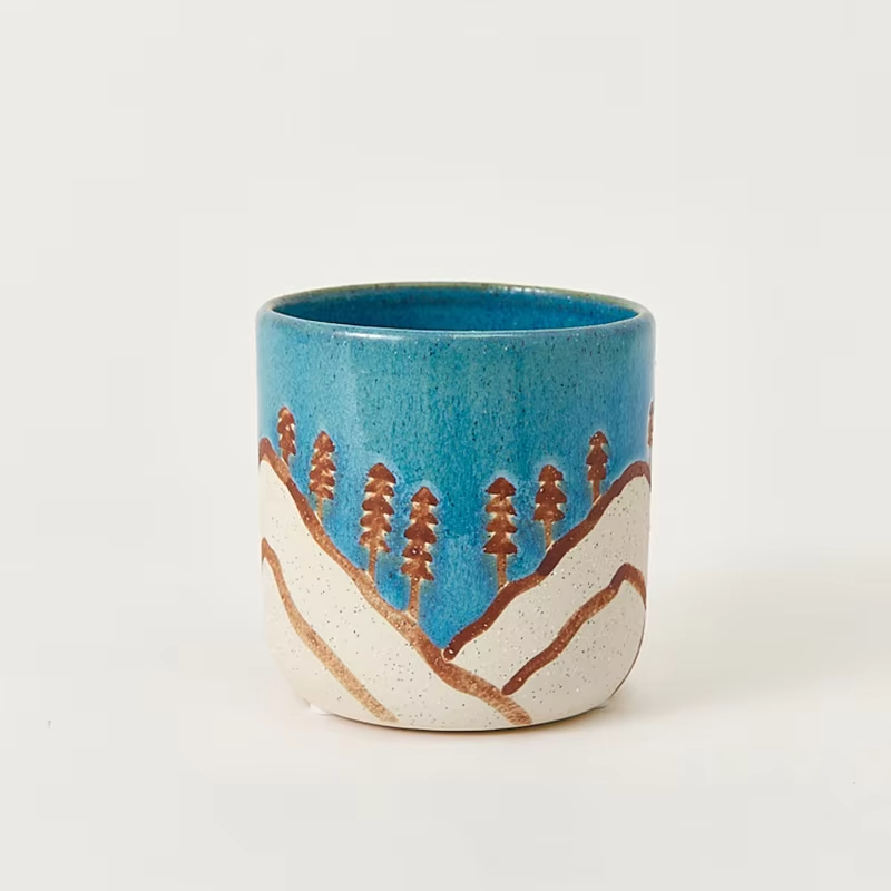 AIKUN Handmade Under Glaze Color Ceramic Candle Cup High Quality Aromatherapy Candle Cup Household Decoration Candle Holder
