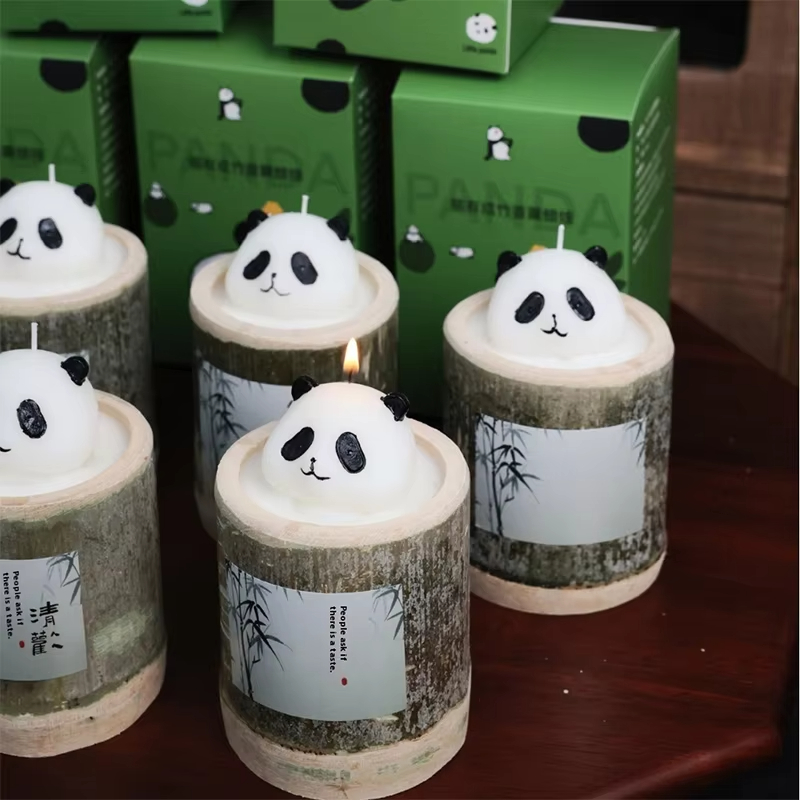 Bamboo Cute Panda Fragrance Indoor Gift Creative Tourist Attraction Hand Gift Wholesale Scented Candles