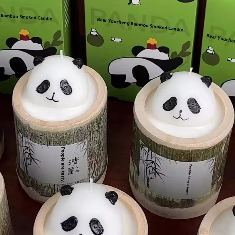 Bamboo Cute Panda Fragrance Indoor Gift Creative Tourist Attraction Hand Gift Wholesale Scented Candles