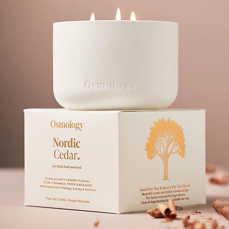 AIKUN Luxurious Natural Soy Wax Air Purifying Handmade Ceramic Jar Large Size Reusable Relaxing Fragrance Aroma Candle