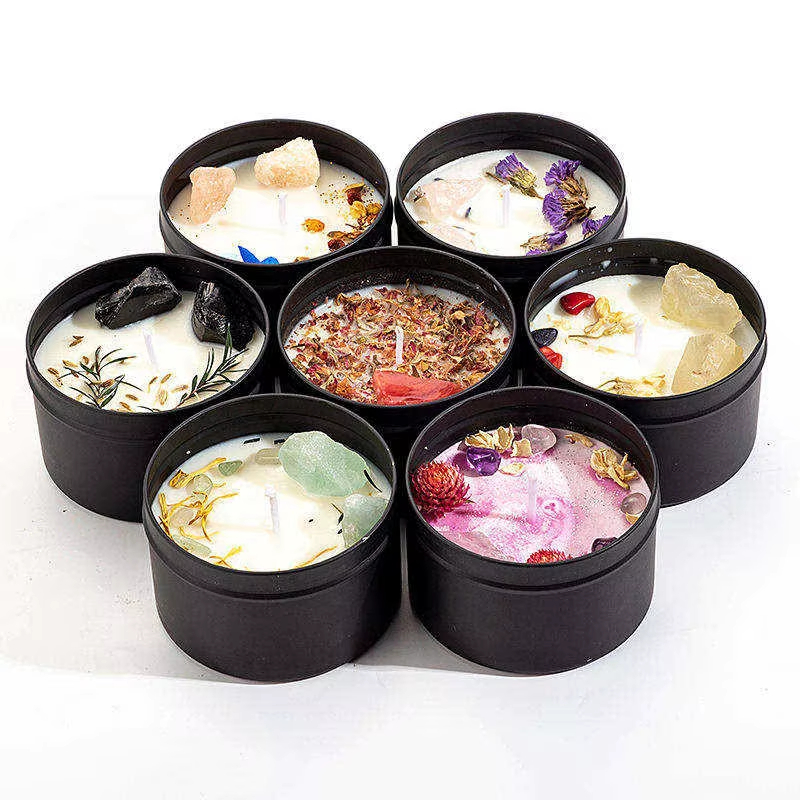 AIKUN Luxurious Wishing Prayer Theme Relaxation Air Purification Premium Natural Soy Tin Candle for Home Decor and Gift Set