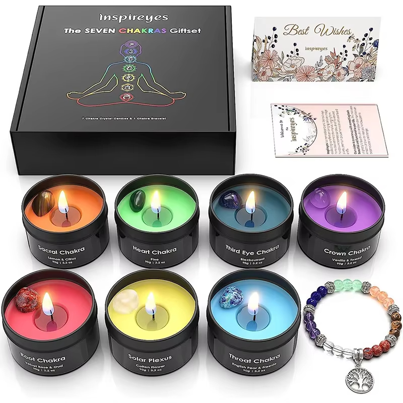 AIKUN Luxurious Wishing Prayer Theme Relaxation Air Purification Premium Natural Soy Tin Candle for Home Decor and Gift Set