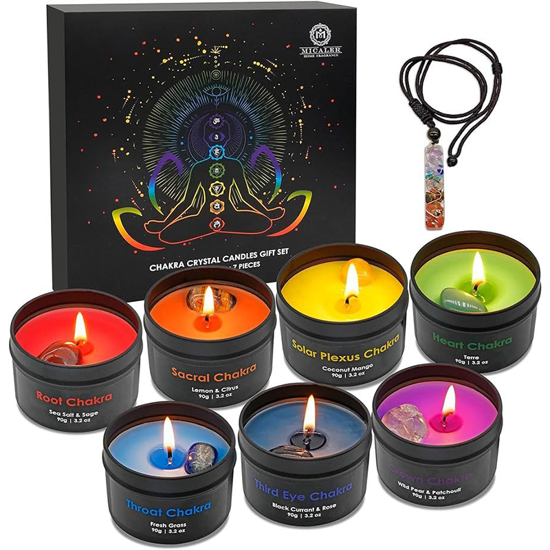 AIKUN Luxurious Wishing Prayer Theme Relaxation Air Purification Premium Natural Soy Tin Candle for Home Decor and Gift Set