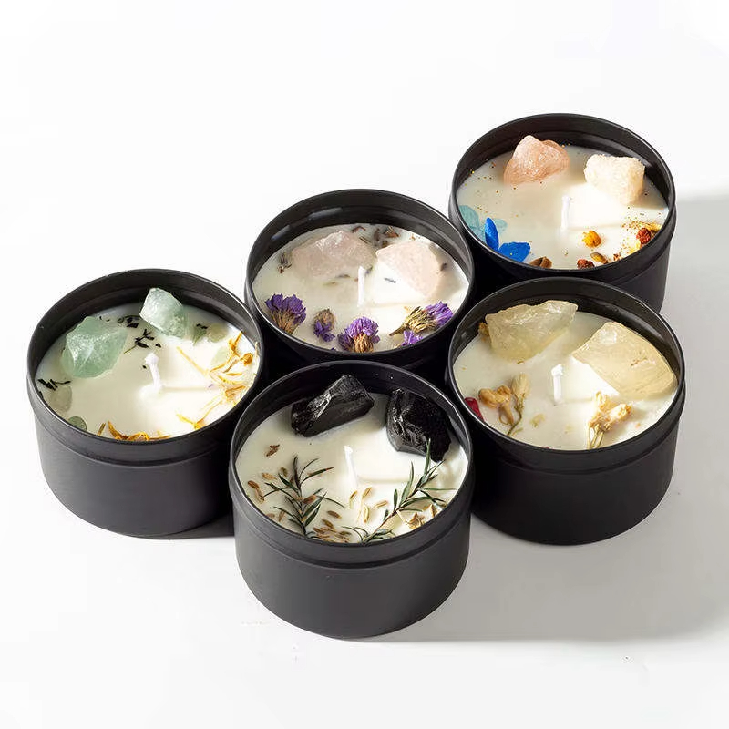AIKUN Luxurious Wishing Prayer Theme Relaxation Air Purification Premium Natural Soy Tin Candle for Home Decor and Gift Set
