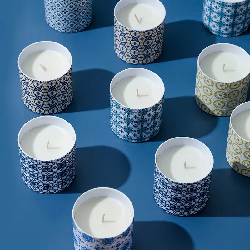AIKUN Blue Bohemia Design Home Decoration Customize Cement Scented Soy Wax Fragrance Candle