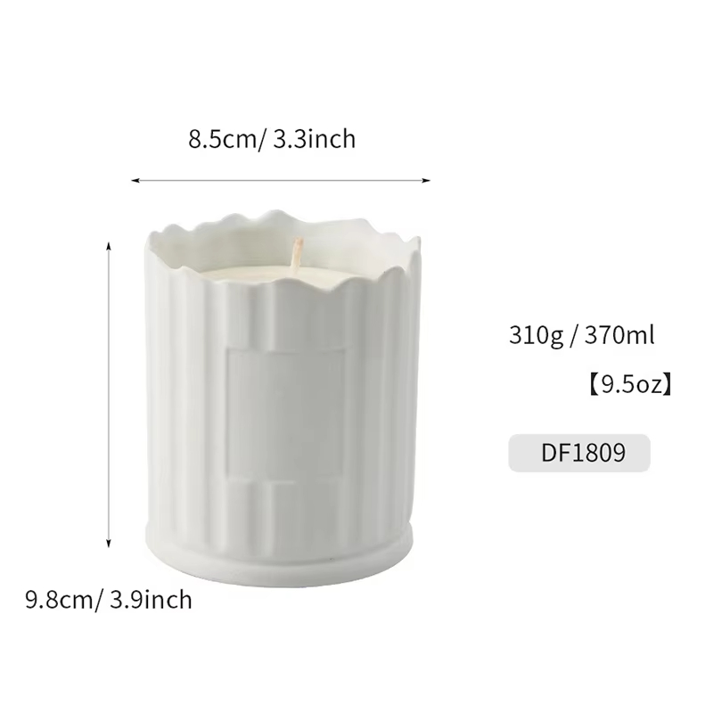 Luxury Home Decoration Handmade Cylinder Matte White Private Label Ceramic Aromatherapy Natural Soy Wax Scented Candle