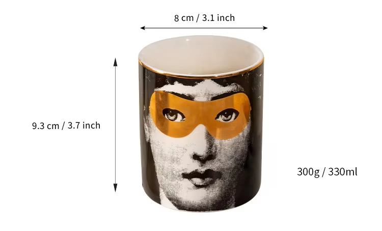 Creative Custom Scents Ceramic Jar Scented Candle Aromatherapy Candle Soy Wax with Face Pattern
