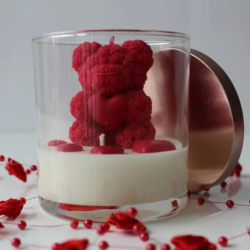 AIKUN Healthy Latest Design Sweet Scents Ideal Gift Set for Relaxing Mood Love Bear Aroma Candle