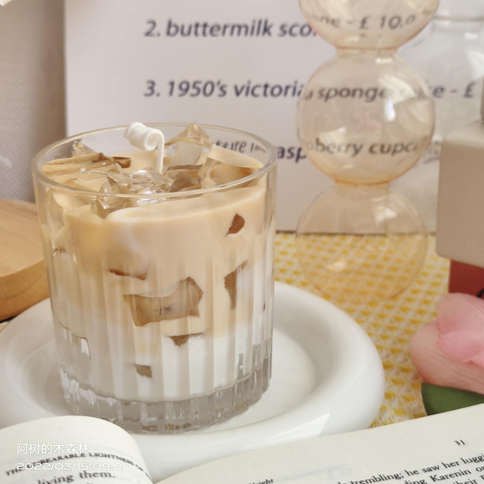 Cappuccino Iced Latte Coffee Cup Handheld Birthday Gift Bedroom Ornament Gel Scented Candles