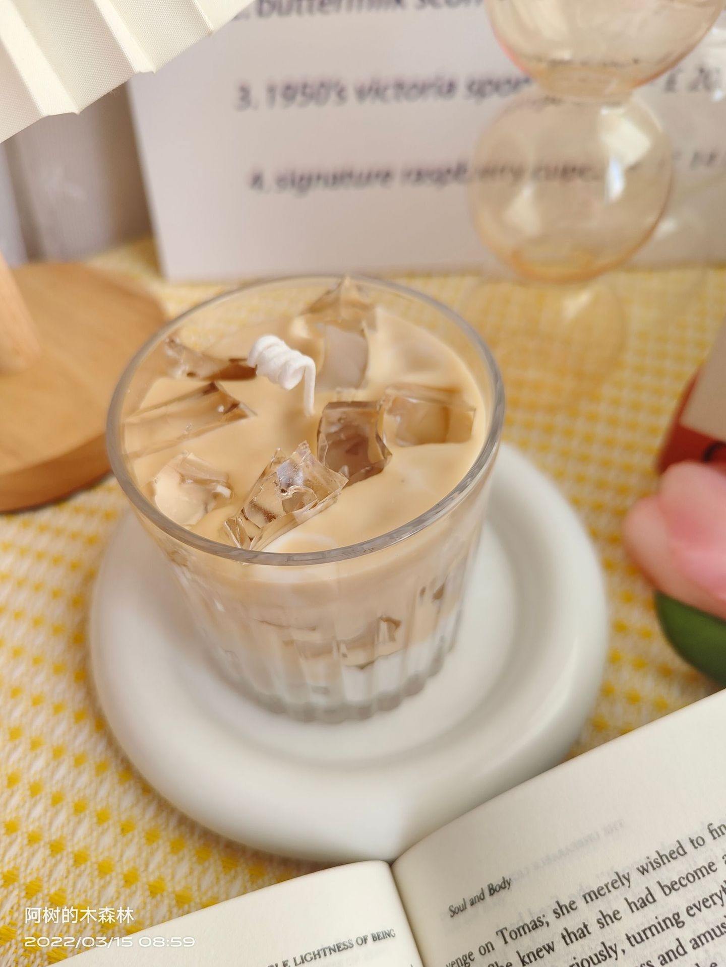 Cappuccino Iced Latte Coffee Cup Handheld Birthday Gift Bedroom Ornament Gel Scented Candles