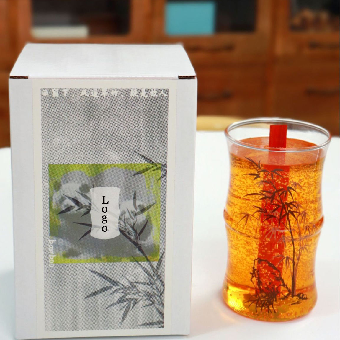 Creative Sending Bamboo Aromatherapy Candle Fragrance Indoor Gift Glass Luxury Unique Jelly Scented Candles