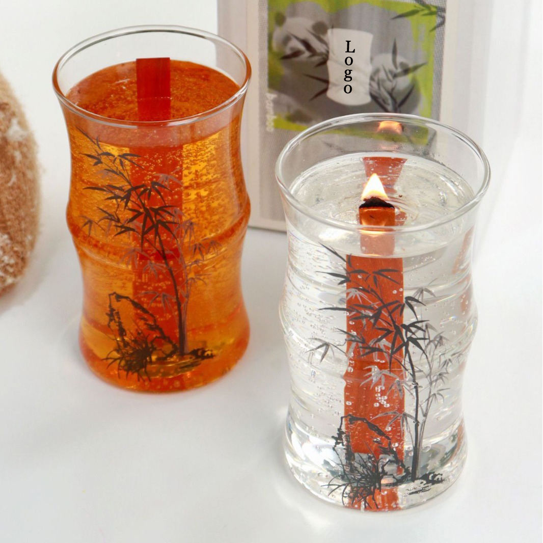 Creative Sending Bamboo Aromatherapy Candle Fragrance Indoor Gift Glass Luxury Unique Jelly Scented Candles