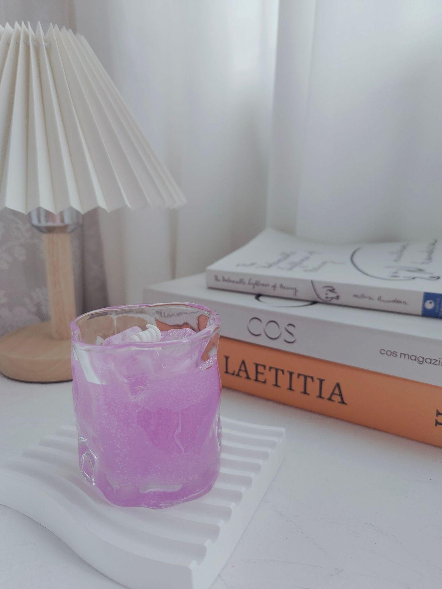 Pink Barley Bubble Rum Twist Cup a Popular Drink on the Internet Home Decoration Gel Scented Candles