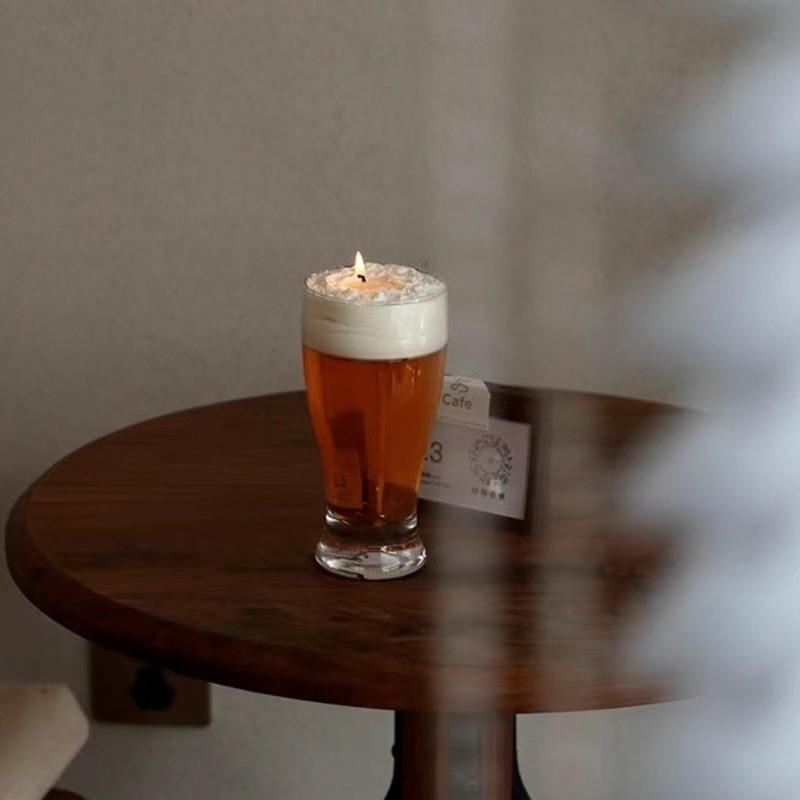 Minimalism Beer Shaped Candle Atmosphere Aromatherapy Massive Custom Scent Glass Jelly Scented Candles