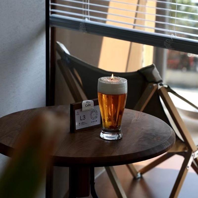Minimalism Beer Shaped Candle Atmosphere Aromatherapy Massive Custom Scent Glass Jelly Scented Candles