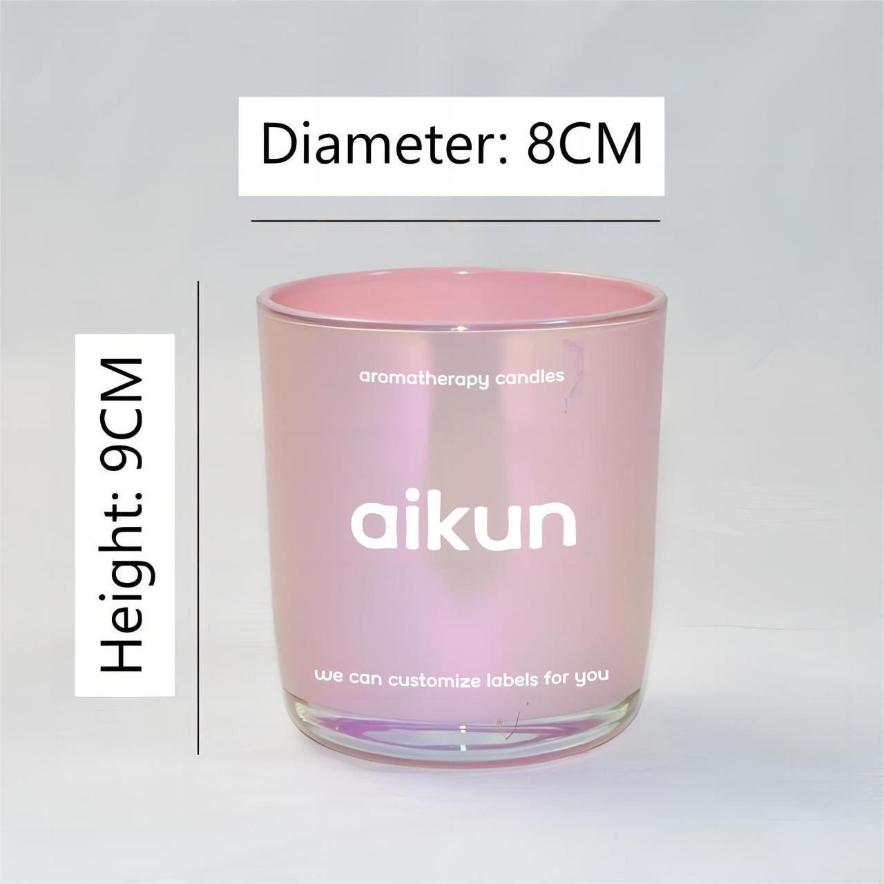 AIKUN Luxury Pink Custom Fragrance Aroma Home Aromatherapy Candle Design Glass Jars Scented Candles Private Label Gift Set