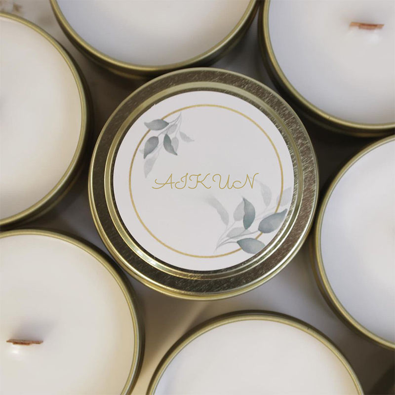 AIKUN Tin Jar Cans Candle Luxury Scent Lovers Pink Crystal Stone Scented Candle for Wedding Souvenir