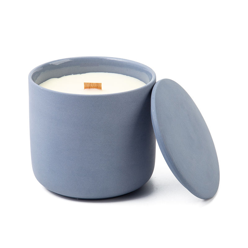 AIKUN Luxury Home Fragrance Round Ceramic Jars Soy Wax Scented Candles with Lid