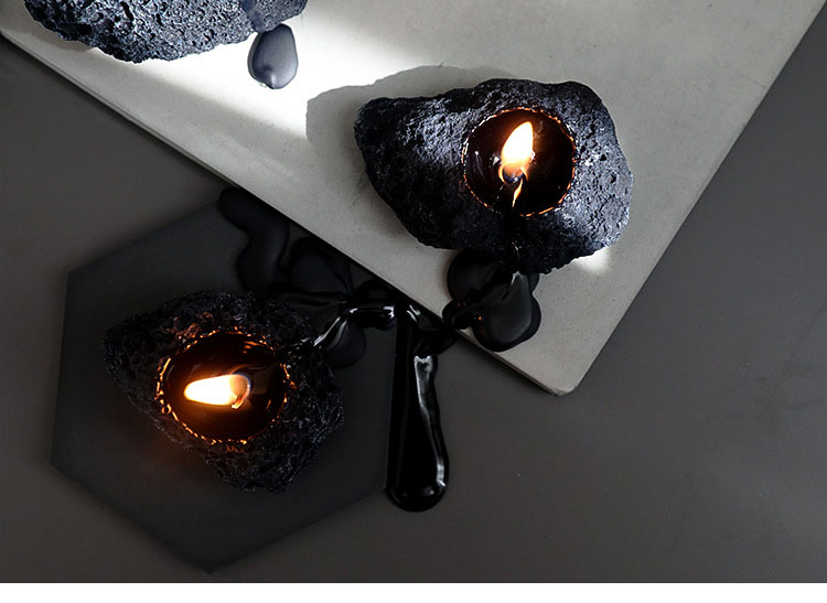 AIKUN Nordic Mini Meteorite Scented Candles Geometric Black Design Home Fragrance Gifts for Birthday Decor and Bulk Wholesale