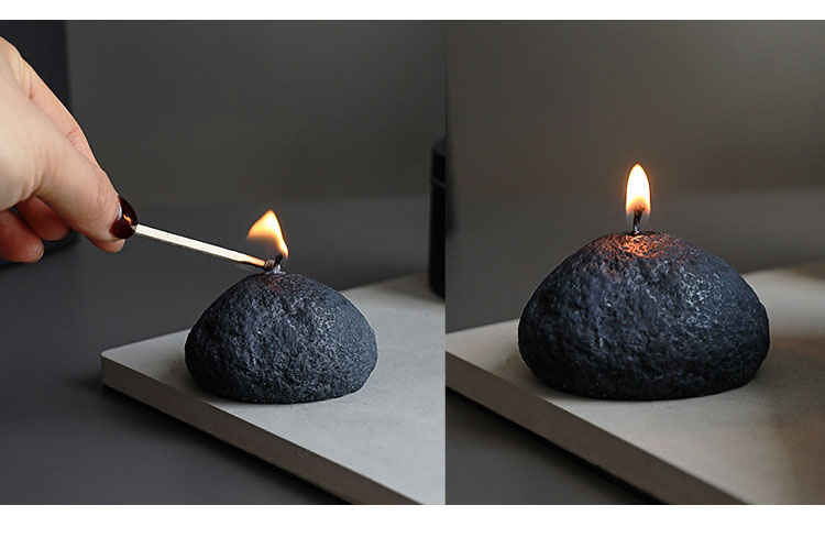 AIKUN Nordic Mini Meteorite Scented Candles Geometric Black Design Home Fragrance Gifts for Birthday Decor and Bulk Wholesale