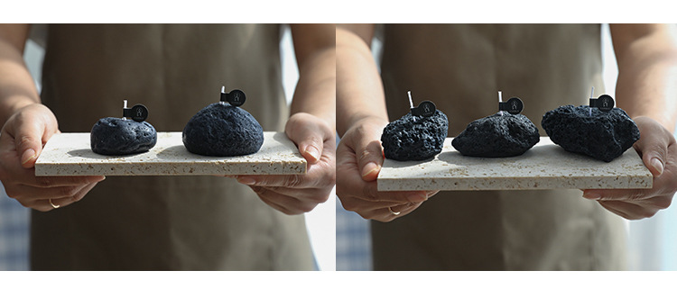 AIKUN Nordic Mini Meteorite Scented Candles Geometric Black Design Home Fragrance Gifts for Birthday Decor and Bulk Wholesale