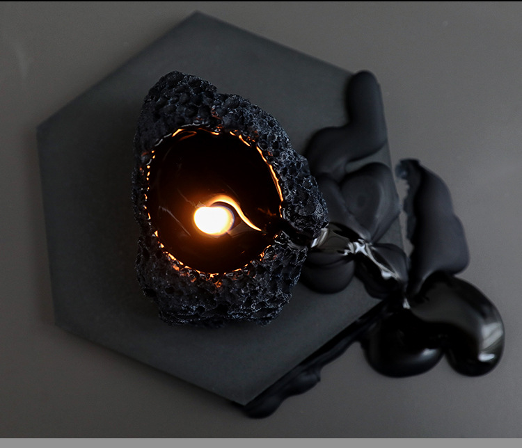 AIKUN Nordic Mini Meteorite Scented Candles Geometric Black Design Home Fragrance Gifts for Birthday Decor and Bulk Wholesale
